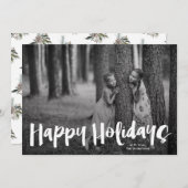 Prettige feestdagen Moderne "belettering" kerstfot Feestdagenkaart (Voorkant / Achterkant)