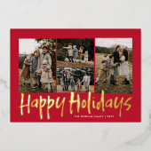 Prettige feestdagen Moderne Brieven Vijf Foto (Voorkant)