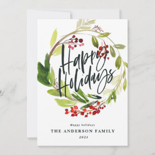 prettige feestdagen moderne chemische waterverf feestdagenkaart