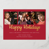 Prettige feestdagen moderne drie foto realistisch (Voorkant)