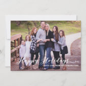 Prettige feestdagen Moderne eenvoudige scripttypog Feestdagenkaart (Voorkant)