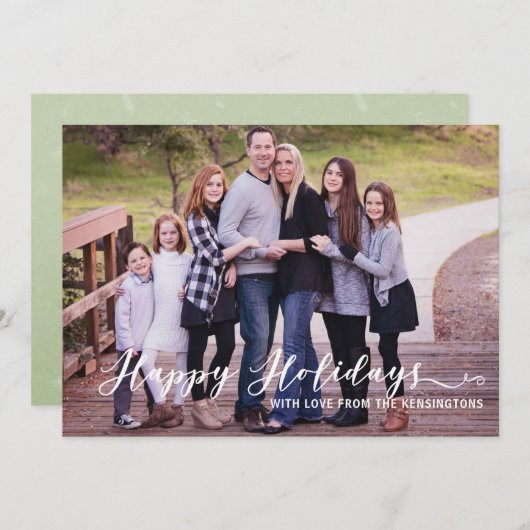 Prettige feestdagen Moderne eenvoudige scripttypog Feestdagenkaart (Voorkant / Achterkant)