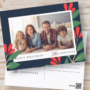 Prettige feestdagen Moderne Floral Custom Family F