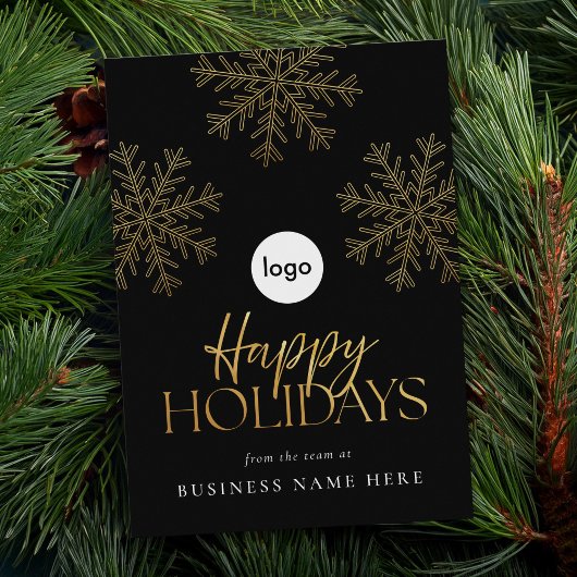 Prettige feestdagen Moderne Gouden Sneeuwvlok Busi Feestdagenkaart