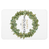 Prettige feestdagen Moderne groene krans Magneet (Horizontaal)