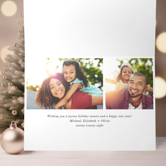 Prettige feestdagen Moderne Kerst 3 Foto's Kaart