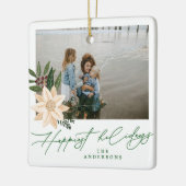 prettige feestdagen moderne kerst botanische keramisch ornament (Links)