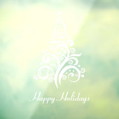 Prettige Feestdagen Moderne Kerstboom wit Raamsticker (Vel 3)