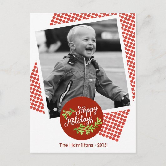 Prettige feestdagen Moderne kerstfoto Briefkaart (Voorkant)