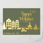 Prettige feestdagen Moderne kerststad (Voorkant)