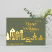 Prettige feestdagen Moderne kerststad (Staand Voorkant)