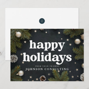 prettige feestdagen Moderne kerstversieringen en p Feestdagenkaart