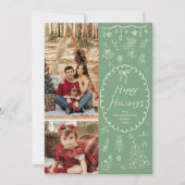 Prettige feestdagen Moderne met de hand getekende Feestdagenkaart (Voorkant)