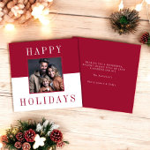 Prettige feestdagen Moderne minimale typografie fo Kaart