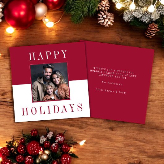 Prettige feestdagen Moderne minimale typografie fo Kaart