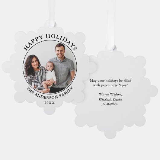 Prettige feestdagen Moderne minimalist Ornament Kaart (Voorkant / Achterkant)