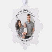 Prettige feestdagen Moderne minimalist Ornament Kaart (Links)