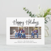 Prettige feestdagen €? | Moderne multifoto Feestdagenkaart (Staand voorkant)