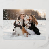 Prettige feestdagen Moderne Retro gouden kerstfoto (Achterkant)