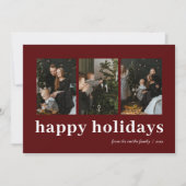 Prettige feestdagen Moderne rode typografie Feestdagenkaart (Voorkant)