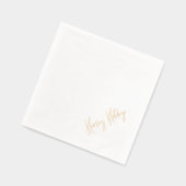 Prettige feestdagen Moderne Script Christmas Gold Folie Servetten (Links)