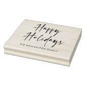 prettige feestdagen moderne scriptwedloop 	rubberstempel (Stempel)