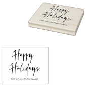 prettige feestdagen moderne scriptwedloop 	rubberstempel (Gestempeld)