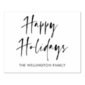 prettige feestdagen moderne scriptwedloop 	rubberstempel (Afrduk)