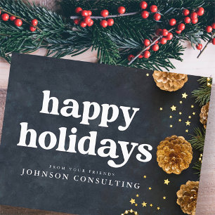 prettige feestdagen Moderne sterren en gouden pijn Aankondigingskaart