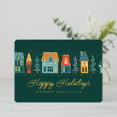 Prettige Feestdagen Moderne Winter Sneeuw Dorp (Staand Voorkant)