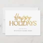 Prettige feestdagen Moderne witgouden scriptzaken Feestdagenkaart (Voorkant)