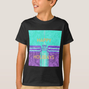Prettige feestdagen Mooie blauwe cyaan vector ontw T-shirt