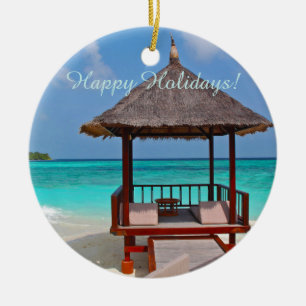 Prettige feestdagen Mooie Malediven eilanden Keramisch Ornament