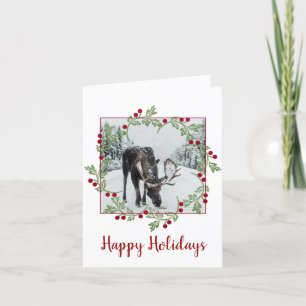 Prettige feestdagen Moose Snow Kaart
