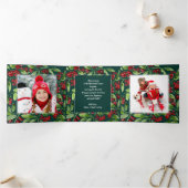 prettige feestdagen. Multi-Photo Tri-Fold Holiday Drieluik Aankondiging (Binnen)