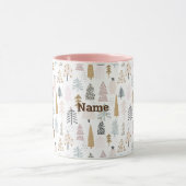Prettige feestdagen Naam op Winterbomen 11oz. comb Mok (Midden)