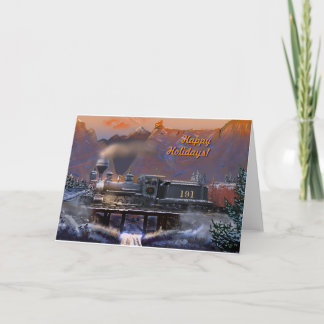Prettige feestdagen Nee! Colorado Stoomtrein/sneeu Kaart