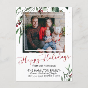 prettige feestdagen New Home Moving Notice Foto