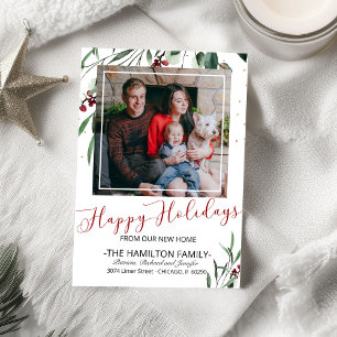 prettige feestdagen New Home Moving Notice Foto Feestdagenkaart