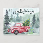 prettige feestdagen New Home Red Truck Forest (Voorkant)