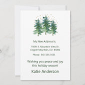 Prettige feestdagen Nieuwe Home Pine Trees Aankondiging (Achterkant)