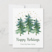 Prettige feestdagen Nieuwe Home Pine Trees Aankondiging (Voorkant)