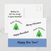 prettige feestdagen nieuwe jaren briefkaart (Voorkant / Achterkant)