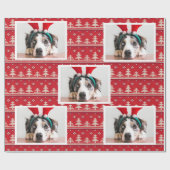 prettige feestdagen Nordic Pattern Foto Cadeaupapier (Vlak)