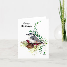 prettige feestdagen Nuthatch Bird Card Kaart