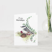prettige feestdagen Nuthatch Bird Card Kaart (Voorkant)