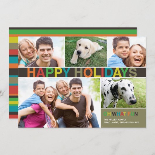 prettige feestdagen - Oh What Fun | 5x7-kaart Feestdagenkaart (Voorkant / Achterkant)