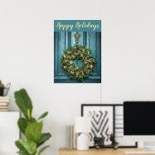 prettige feestdagen op mooie deur poster (Thuiskantoor)