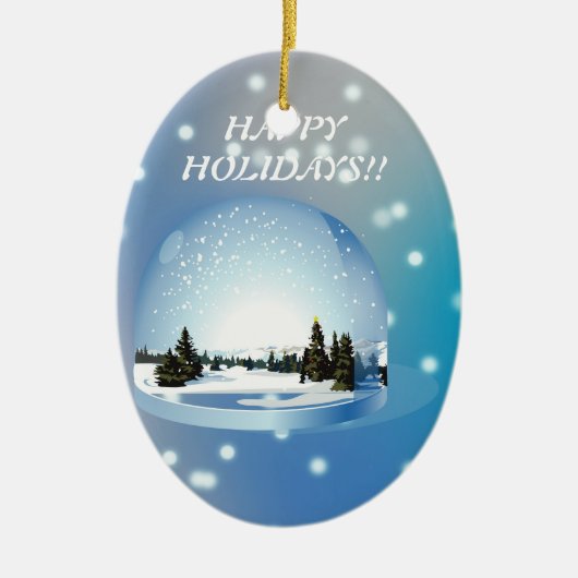 prettige feestdagen Ornament! Keramisch Ornament (Voorkant)