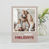 Prettige feestdagen Ornament Modern Minimaal Feestdagenkaart (Staand voorkant)